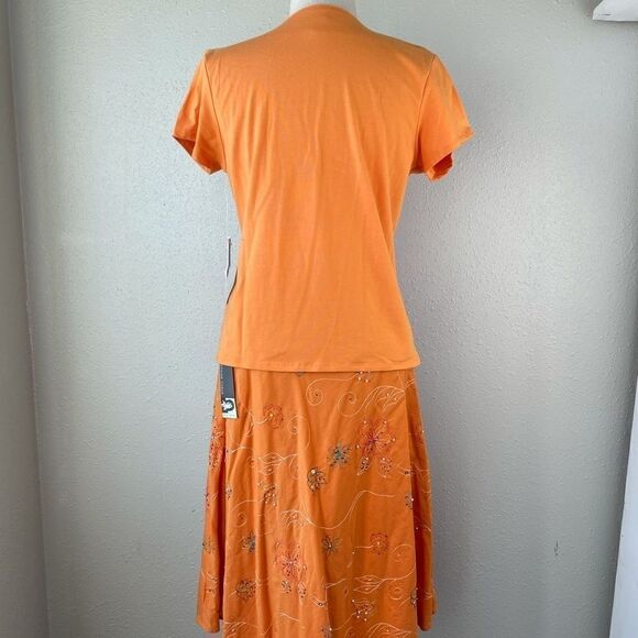NWT Josephine Chaus Orange Skirt and Matching Top - Picture 8 of 16